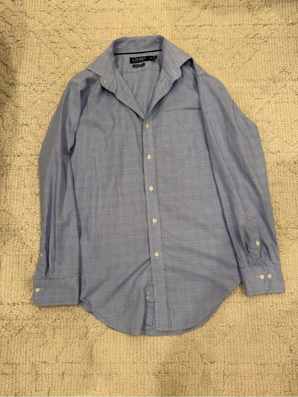 Lauren Ralph Lauren Men's Dress Shirt, Size 15 32/33, Blue Check